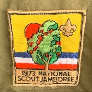 Vintage Boy Scouts Shirt Blue Grass Council Patch 1973 National Scout Jamboree